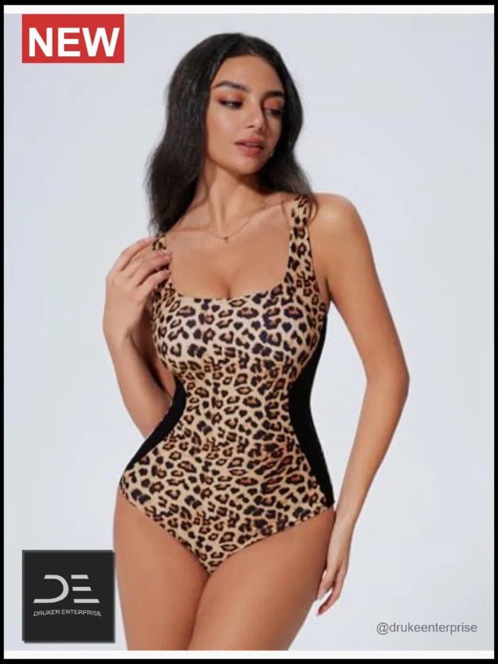 Slimming Tummy Control One Piece Swimsuit Square Neck Bathing Suit